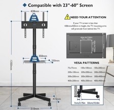 Mobile TV Stand on Wheels for